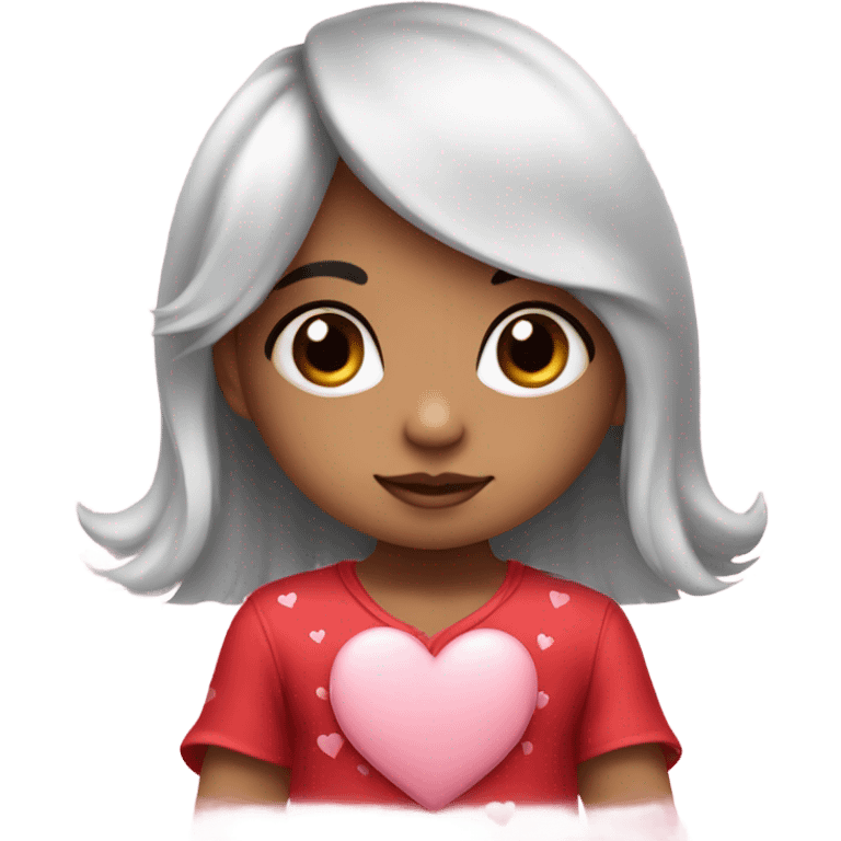 Valentine’s Day baby with black hair emoji