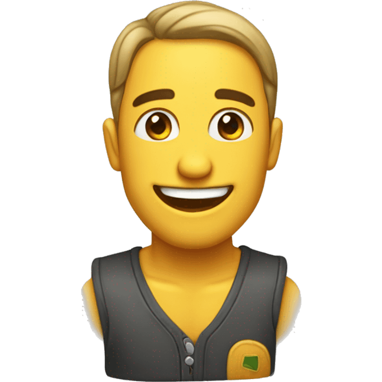 sobrancelha levantada com um sorriso na cara emoji