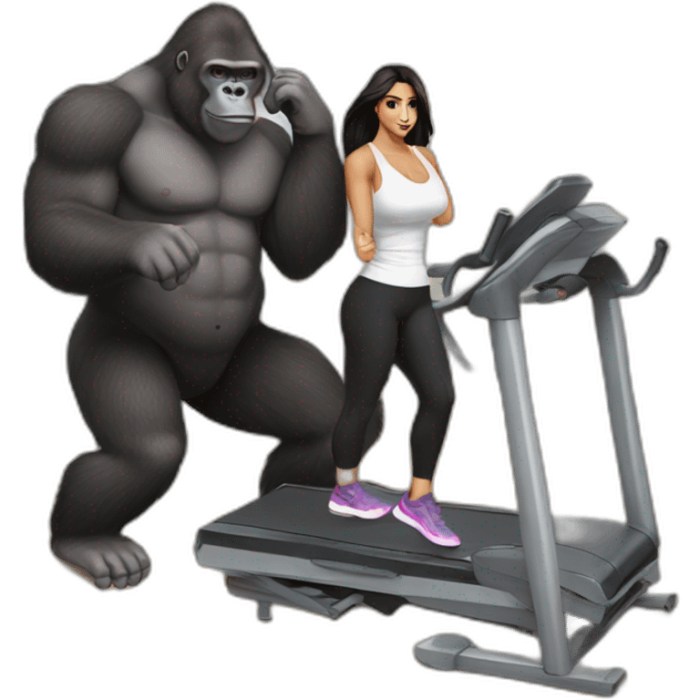 Buff Gorilla helping Kim Kardashian exercise emoji