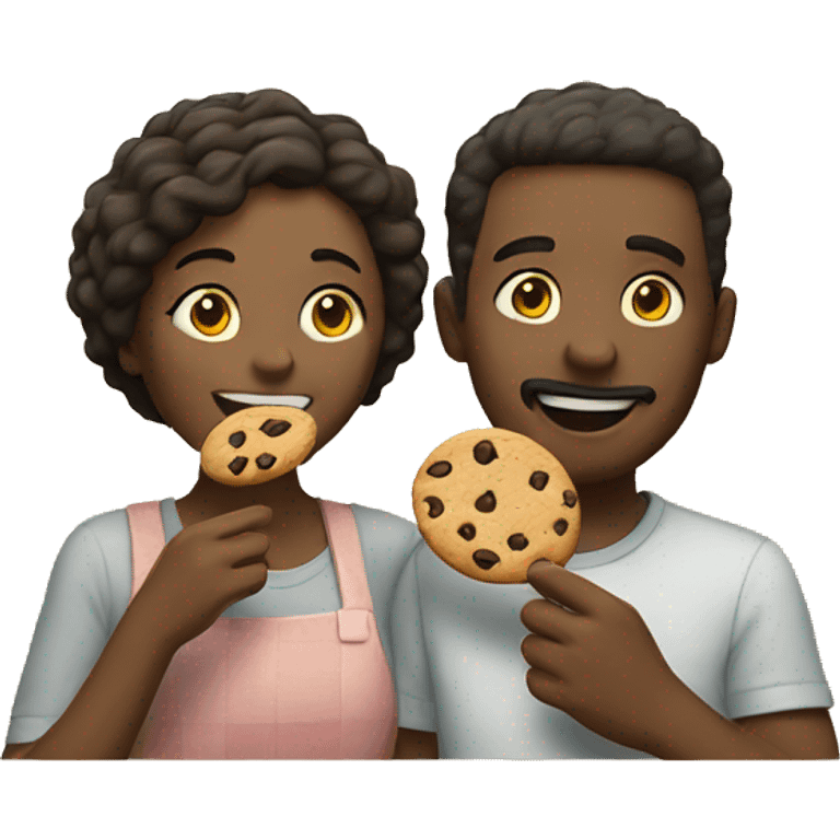 couple eating a cookie together  emoji