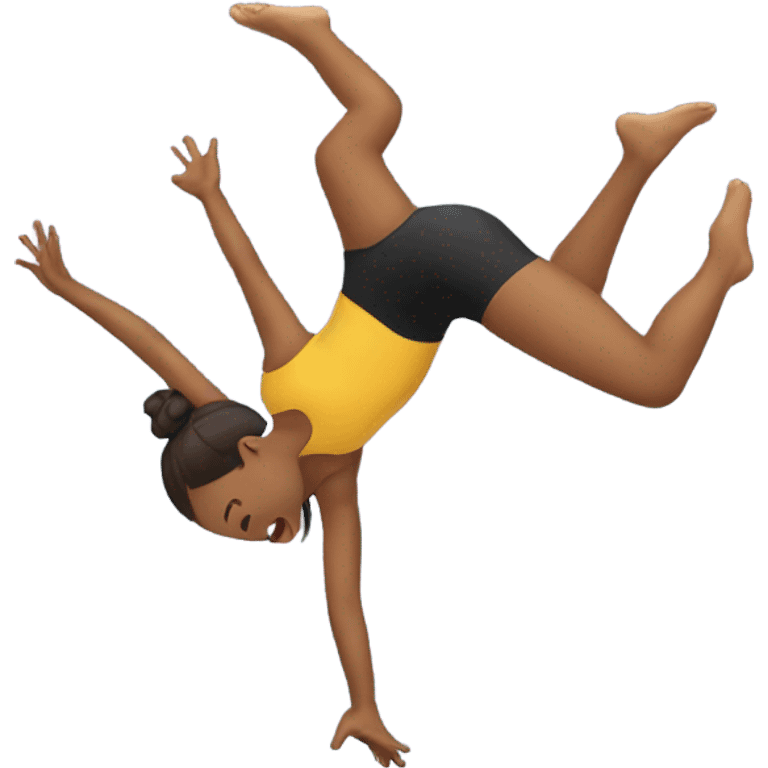 Girl doing a backflip emoji