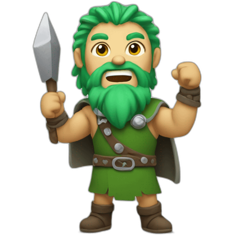 green haired viking cheering emoji