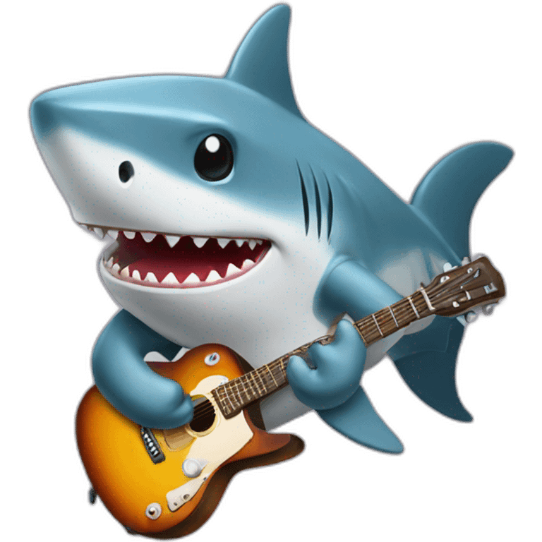 Shark with guitar emoji