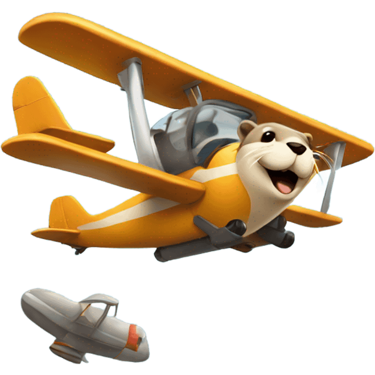 Otter flying plane emoji