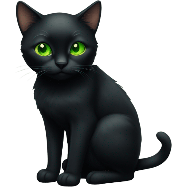 Black cat with glowing eyes emoji