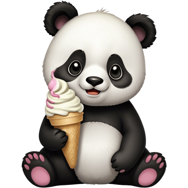 Panda eating ice cream emoji