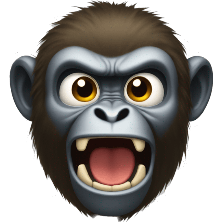 The monkey is very angry and scream emoji