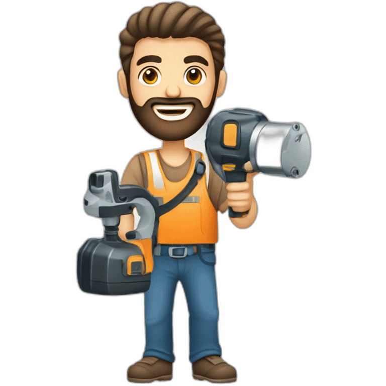 smiling-arab-bearded-man-with-baby-and-electric-drill-scowling emoji