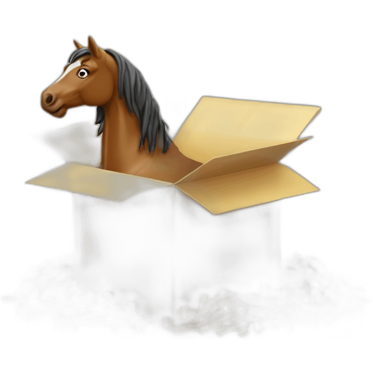 Cheval dans une pasta box emoji