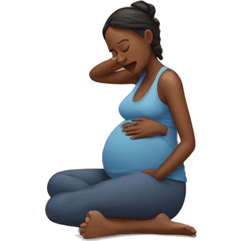 Exhausted pregnant woman emoji