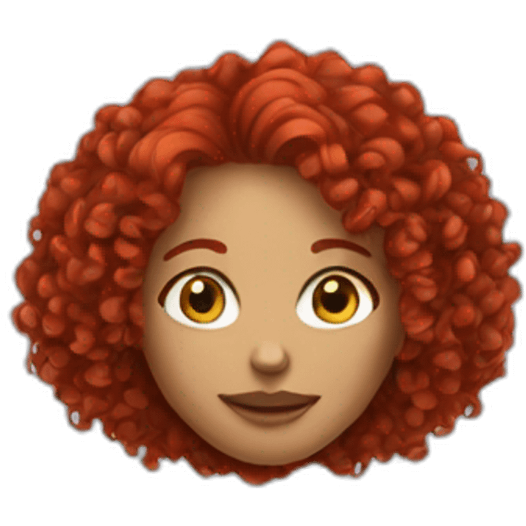 Red curly woman emoji