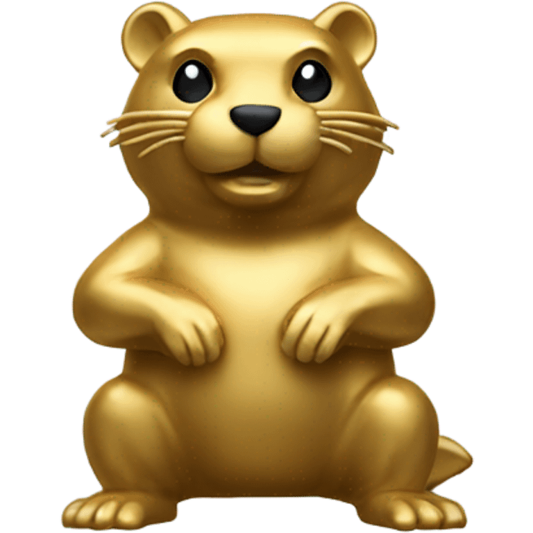 gold beaver statue emoji