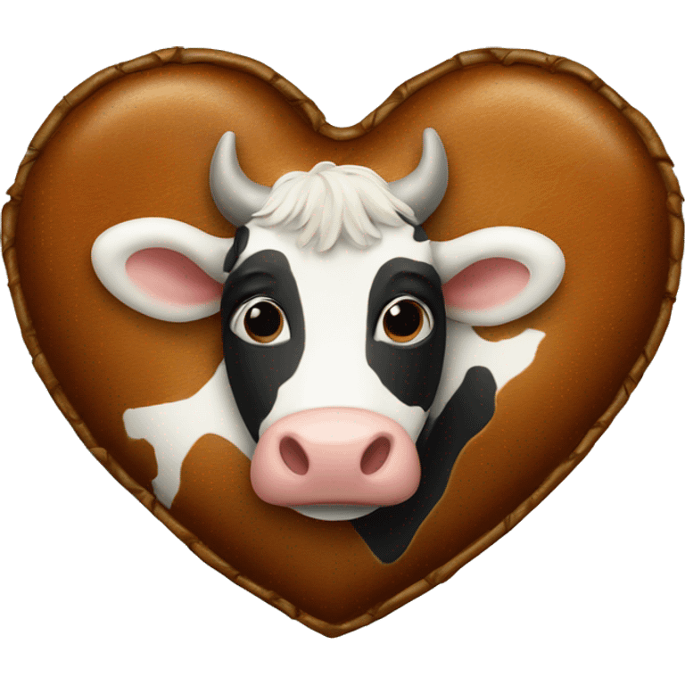 Heart with cow hide emoji