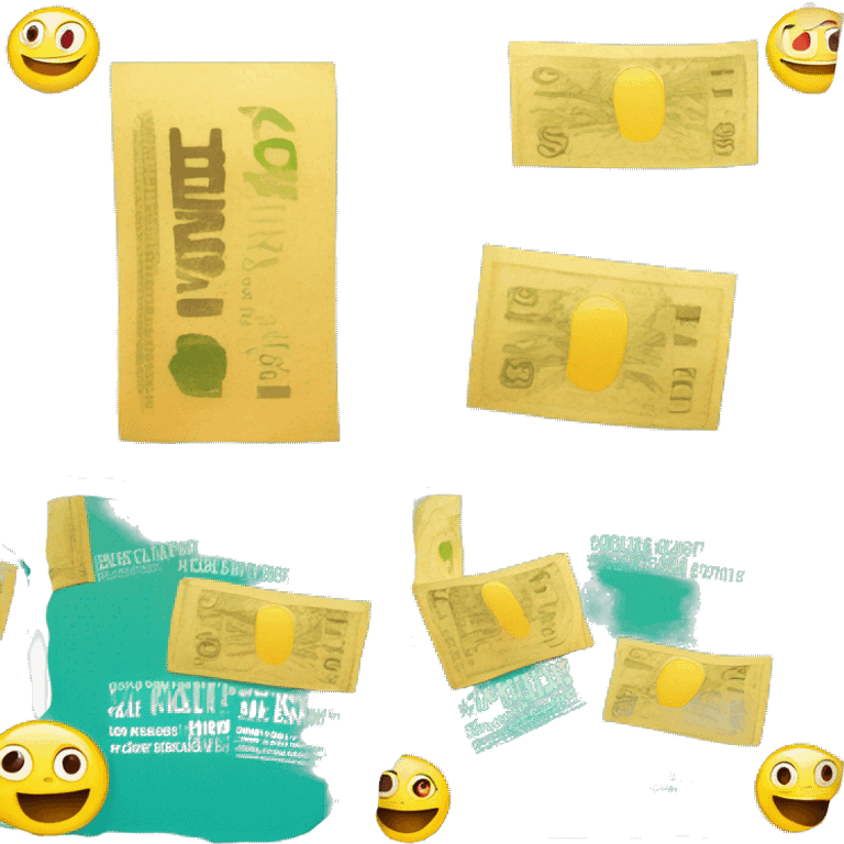 coupon bundle,The dollar sign is printed on the voucher,Two coupons stacked front and back emoji