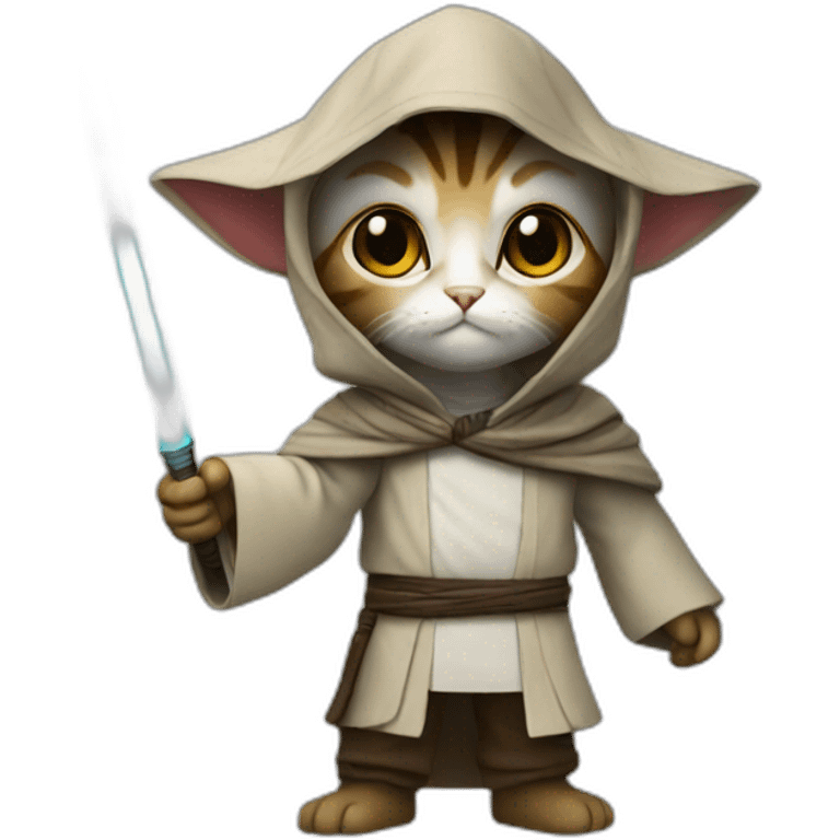 Un chat jedi emoji