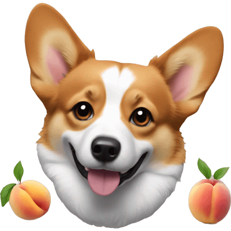 corgi with peaches  emoji