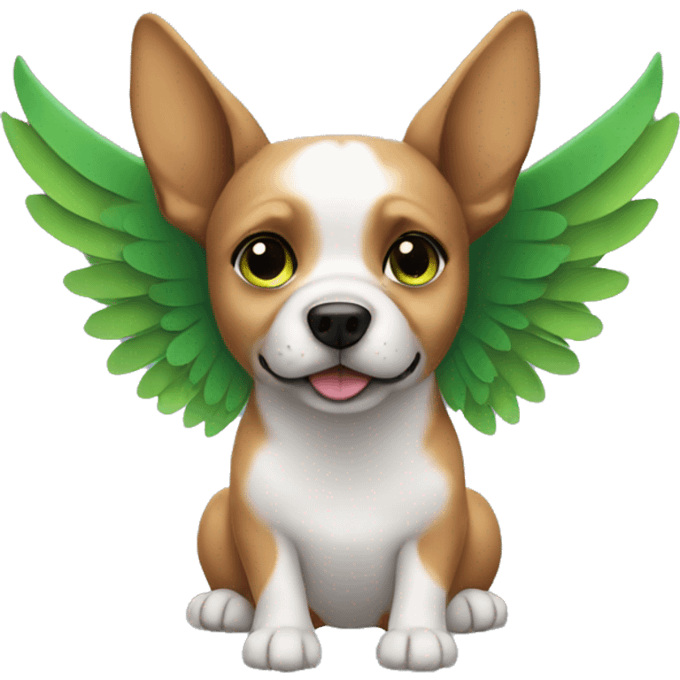 Dog with green wings emoji