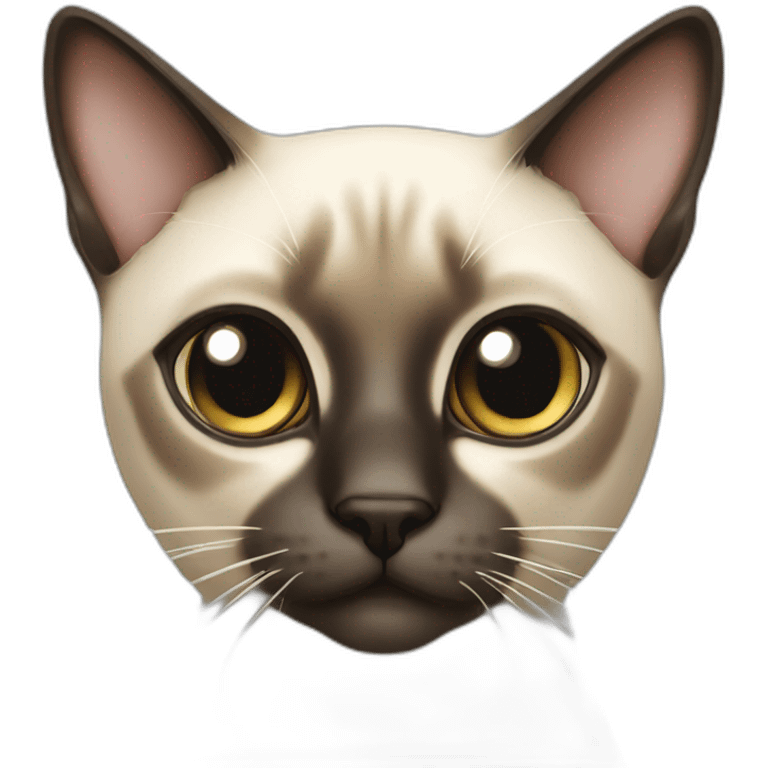 Siamese cat with glass emoji