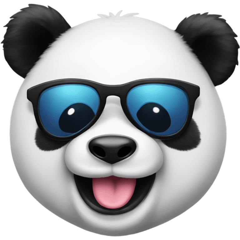 panda sticking tounge out with sunglasses emoji