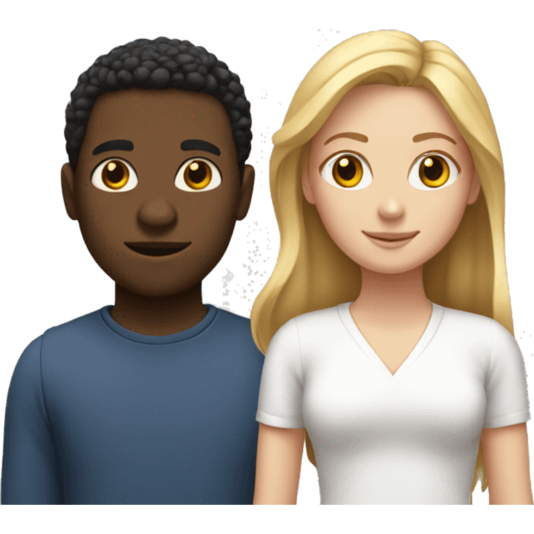 Two black guys an a white girl standing near each other. emoji