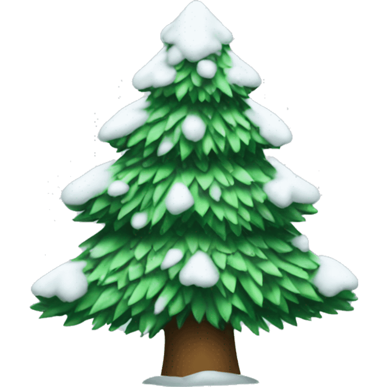 christmas tree with snow on it emoji