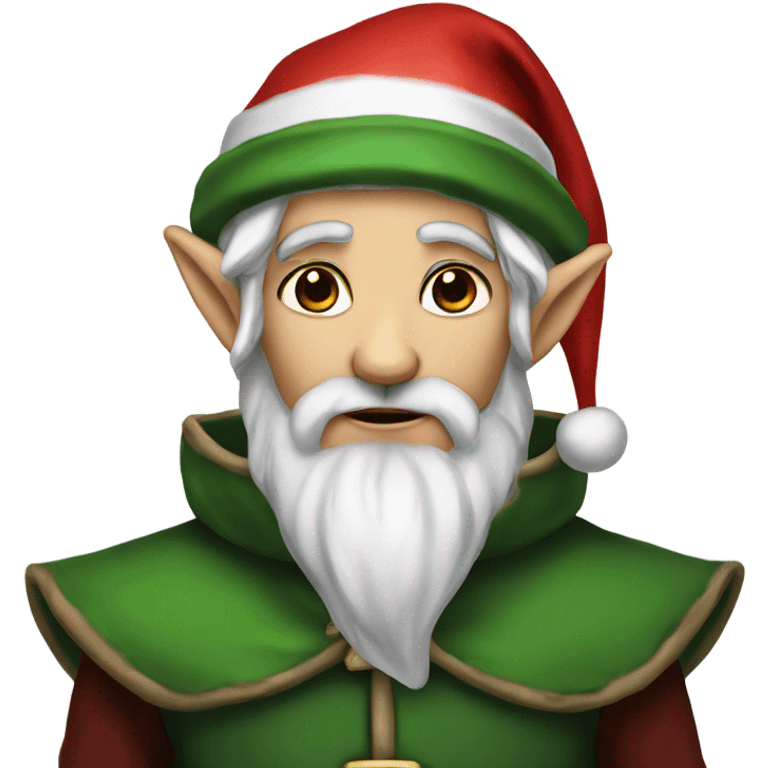 rogue male elf fantasy wearing santa hat emoji