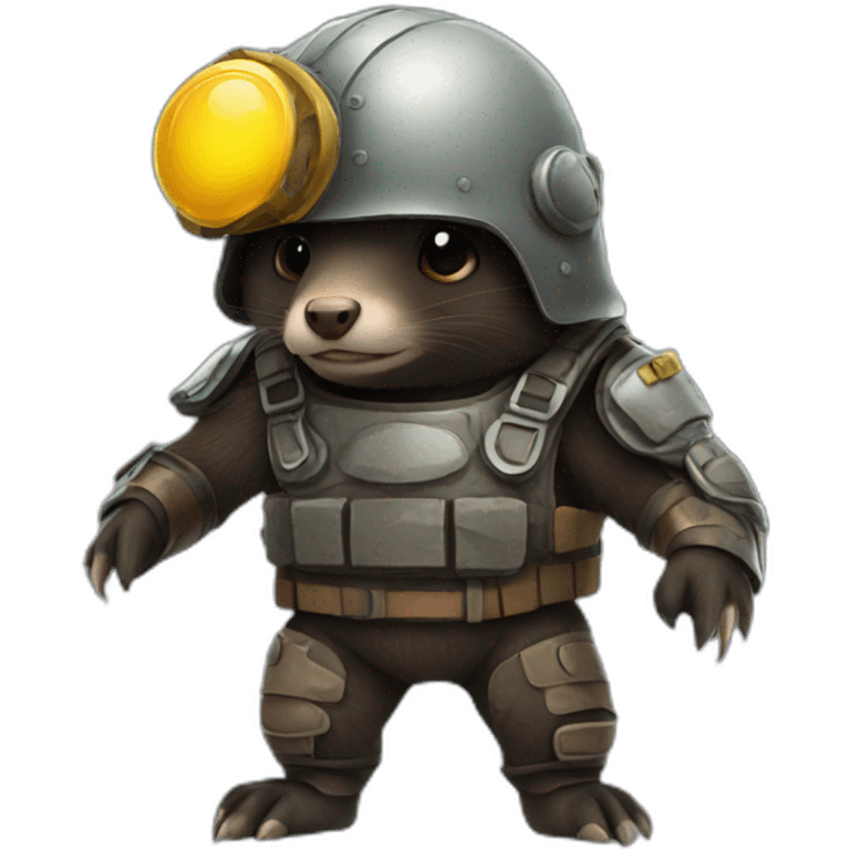 Mole with a combat helmet emoji