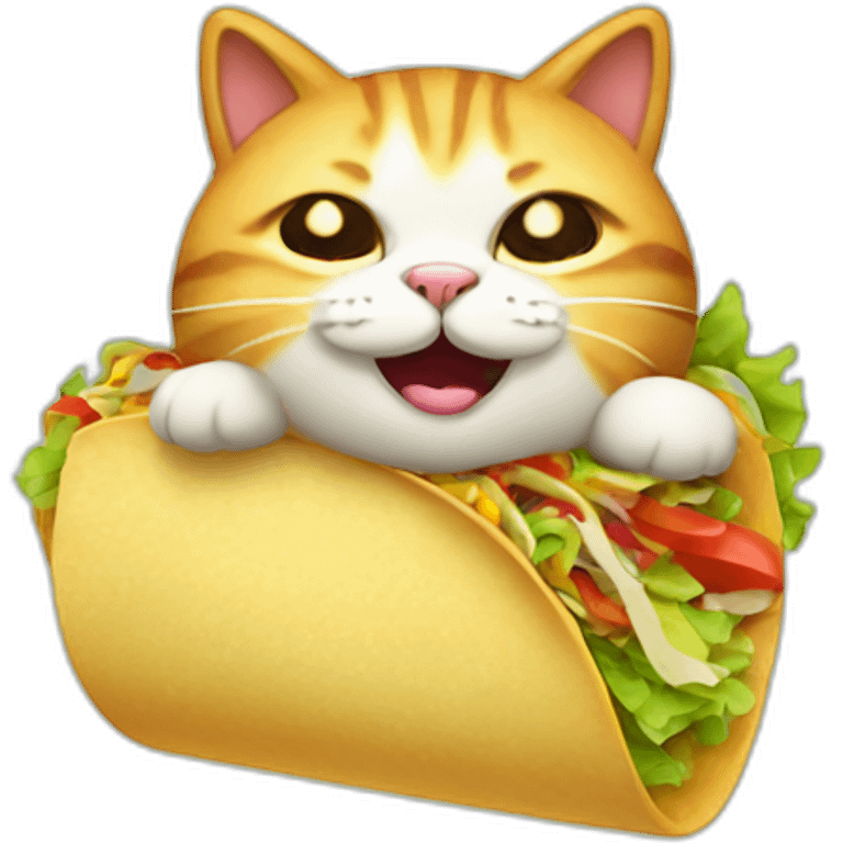 smiling fat cat in taco emoji