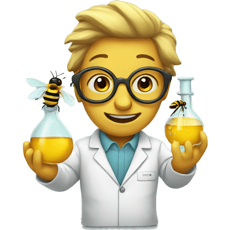 Bee Chemist doing experimnt emoji