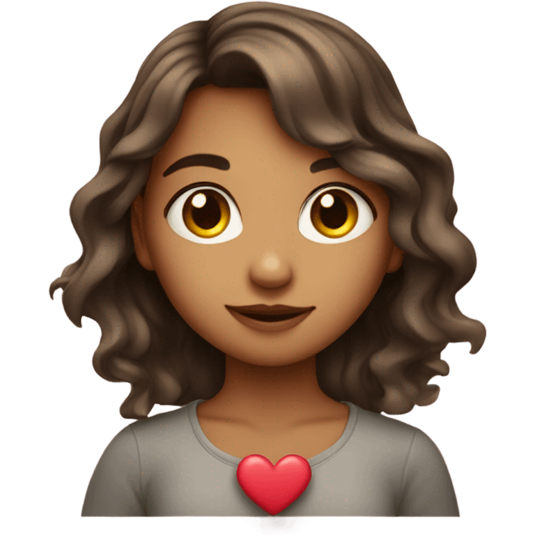 Cute girl with love emoji