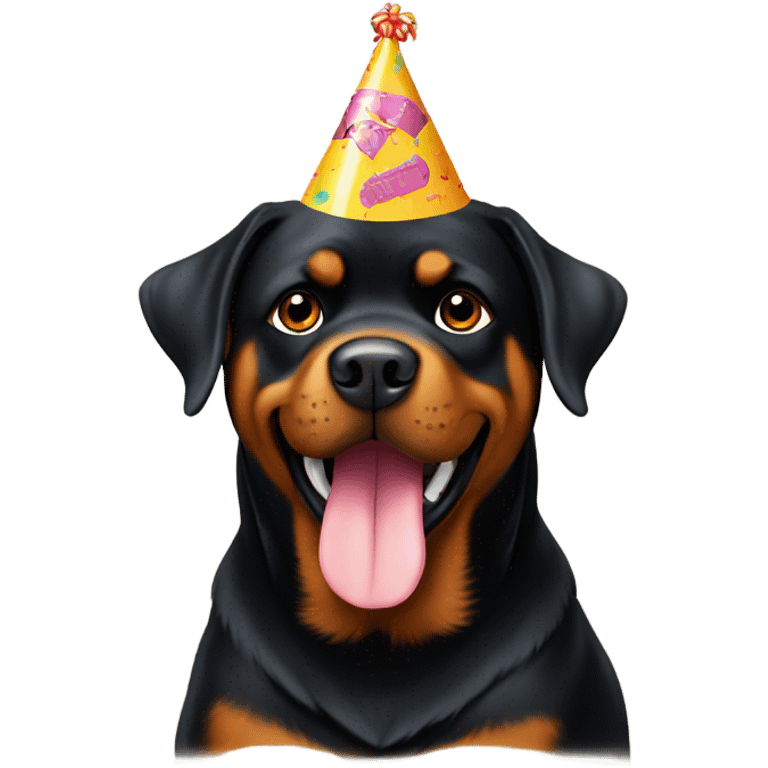 Rottweiler birthday hat emoji