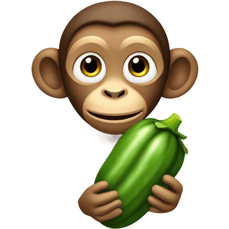 a monkey with a cucumber in hand emoji