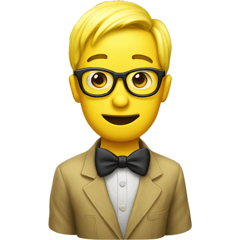 Yellow nerd emoji sucking banana emoji