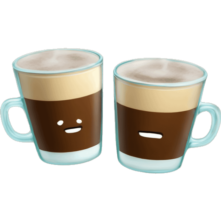 two coffee cheering glass emoji