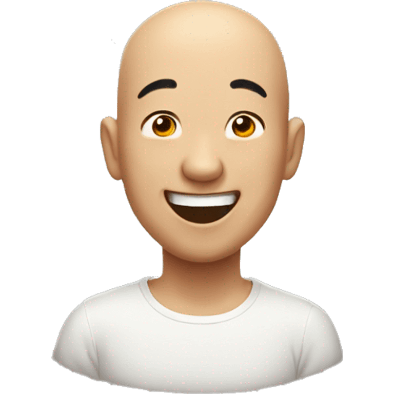 a bald Asian guy laughing a lot emoji