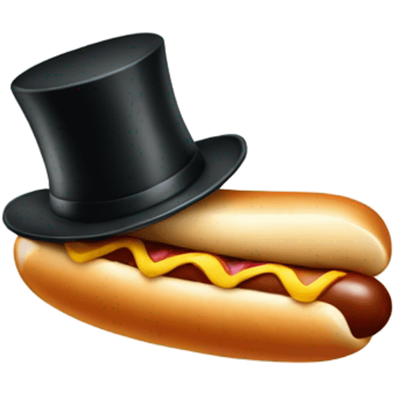 Hot dog with a top hat emoji