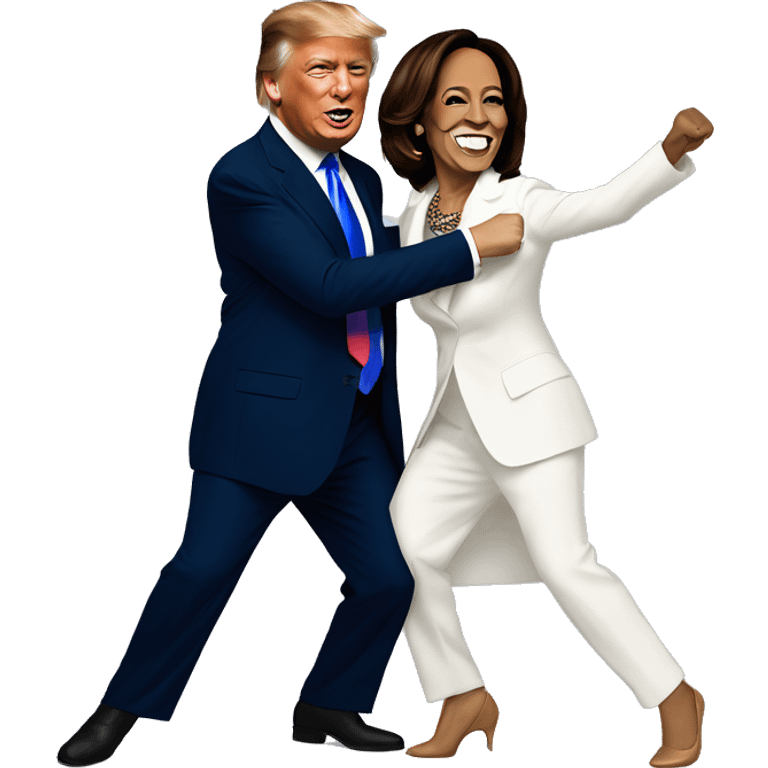 Donald trump dancing with kamala harris emoji