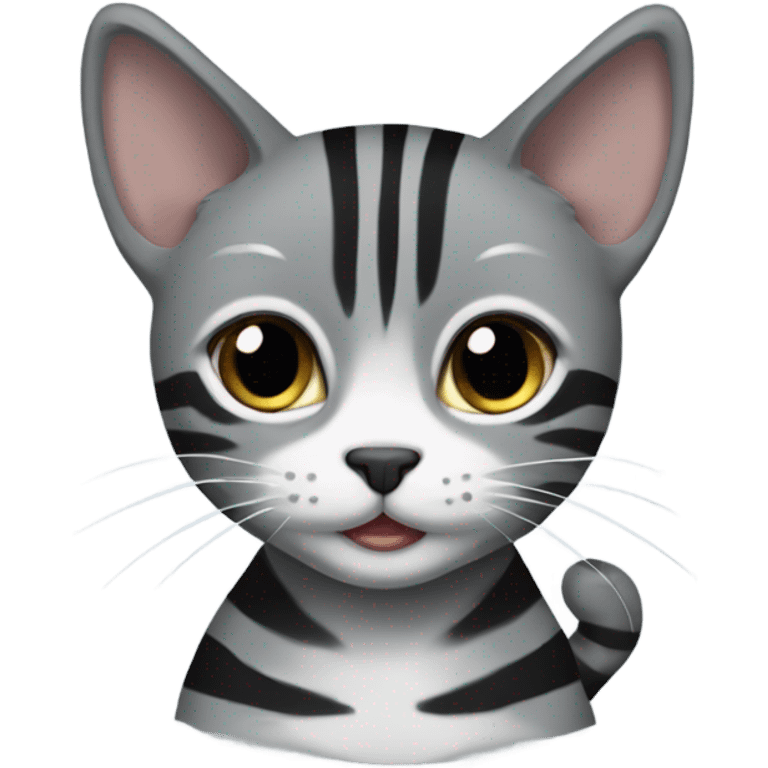 A grey cat with black stripes named Dee-Dee emoji