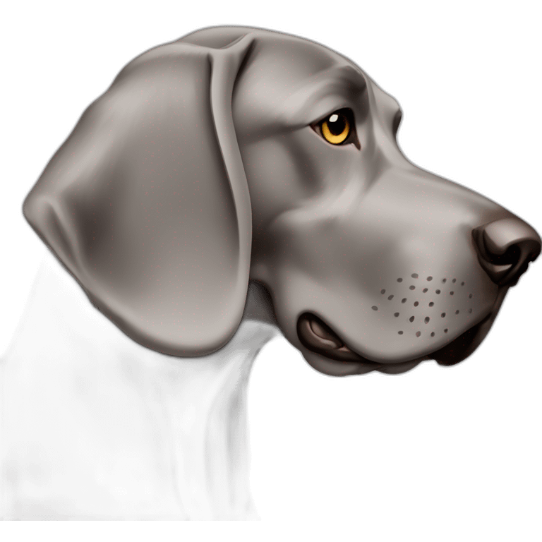 longhair weimaraner head 3/4 profile emoji