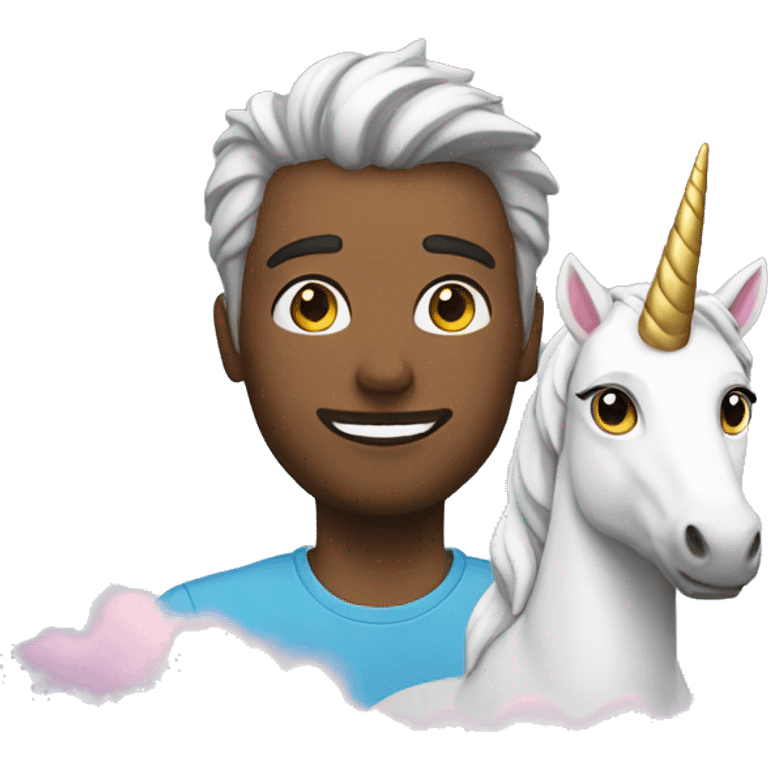 persona con un unicornio emoji