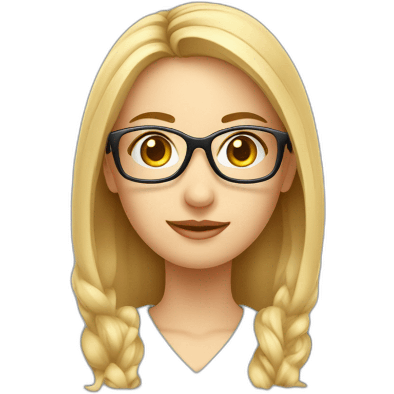 Profesora rubia con gafas lo de matemáticas  emoji