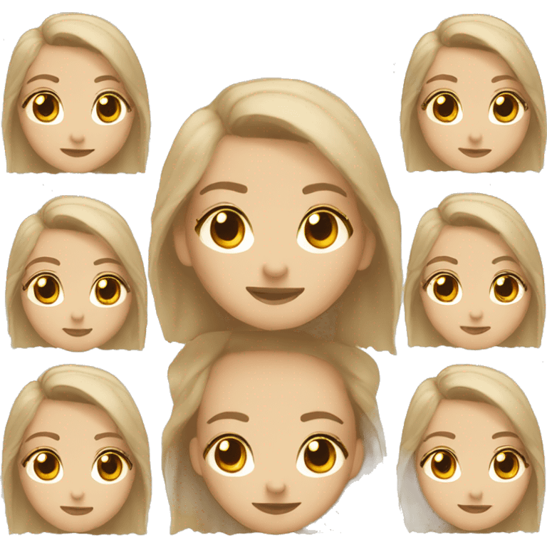 white girl with brown eyes and dirty blonde hair cozy emoji