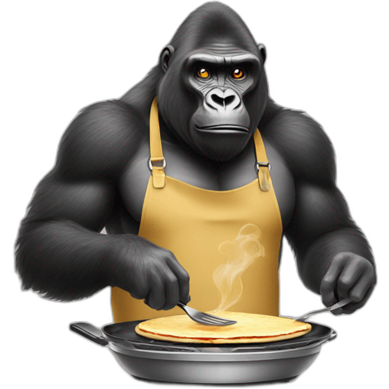 Gorilla cooking pancakes  emoji