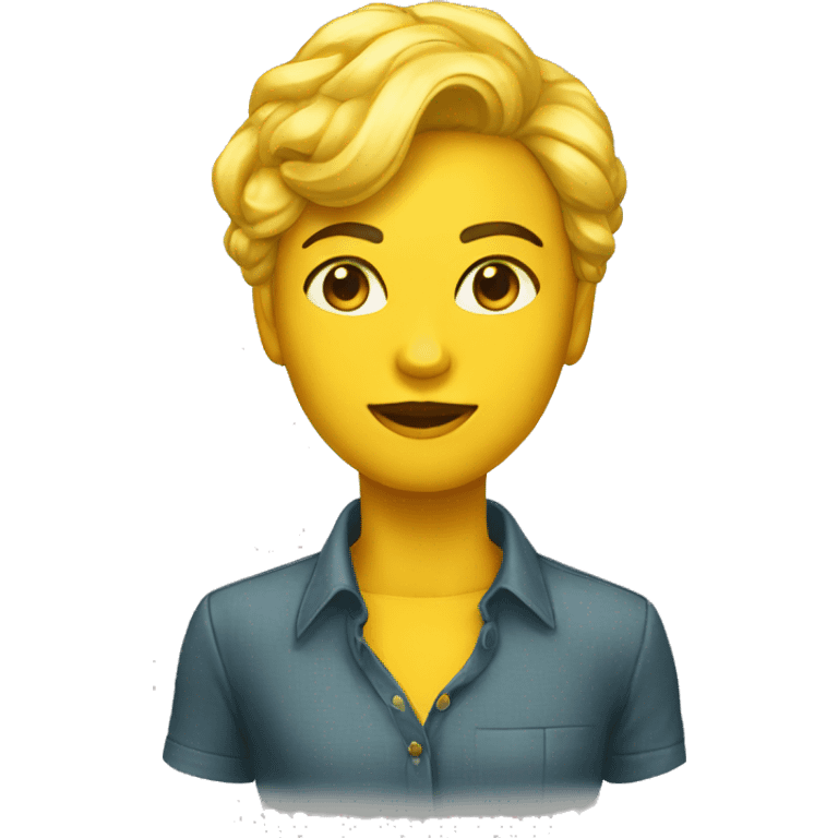 Moça de vestido amarelo emoji