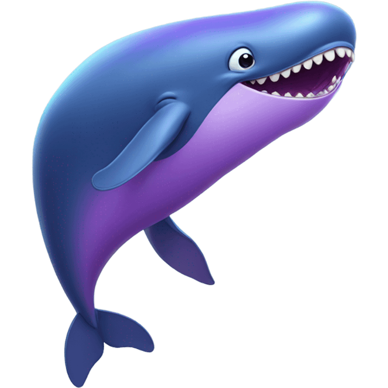 Blue whale purple, open mouth emoji