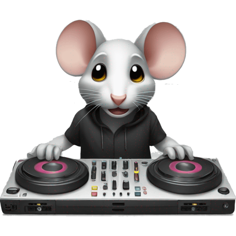 Mouse being a dj  emoji