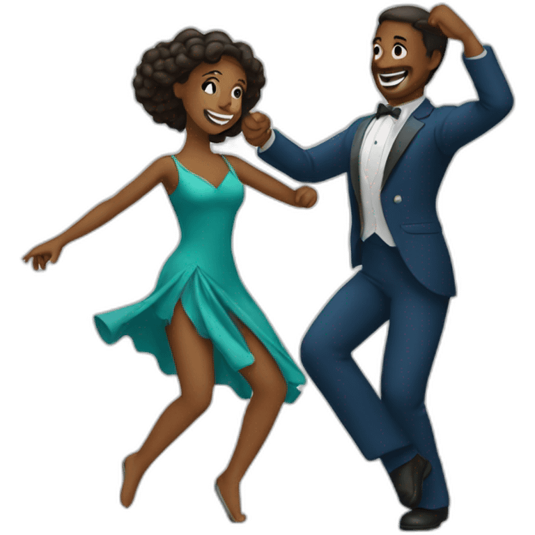 A woman and a man dancing together. emoji