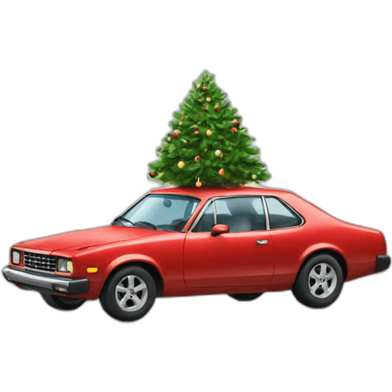 a car with a Christmas tree emoji