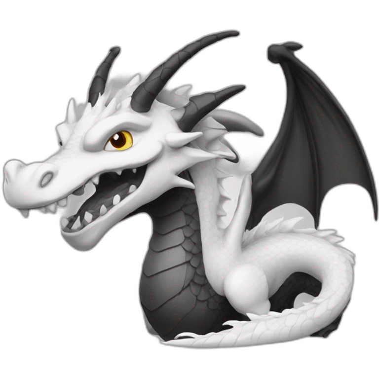 Black and white Dragon  emoji