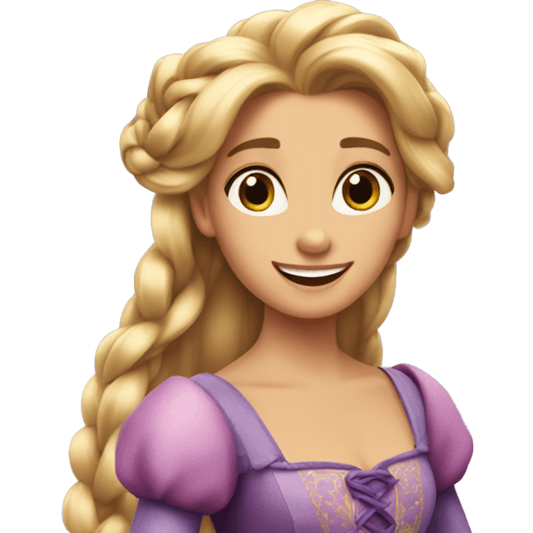 Rapunzel celebrating birthday emoji